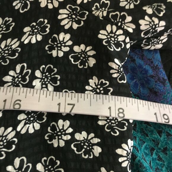 Rebecca Taylor Dress Womens Sz 0 Black White Floral Silk Long Sleeve Flowy Shift - Picture 10 of 11
